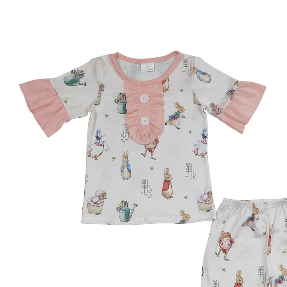 Baby Girls Easter Rabbit Shorts Sets Pajamas