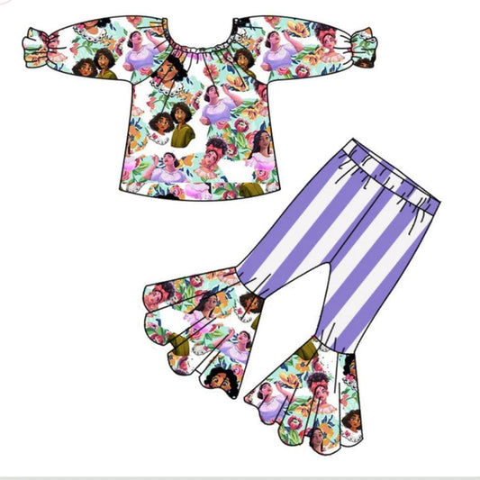 baby girls cartoon magic bell pants sets preorder