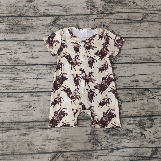 Baby Boys Rodeo Horse Summer Rompers