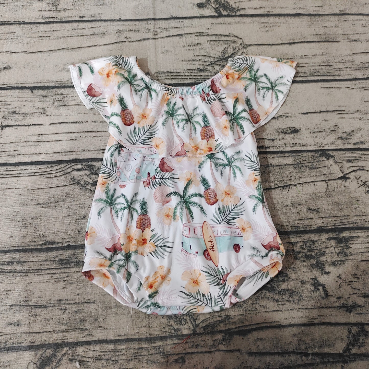 Baby Girls Summer Bus Off Shoulder Rompers