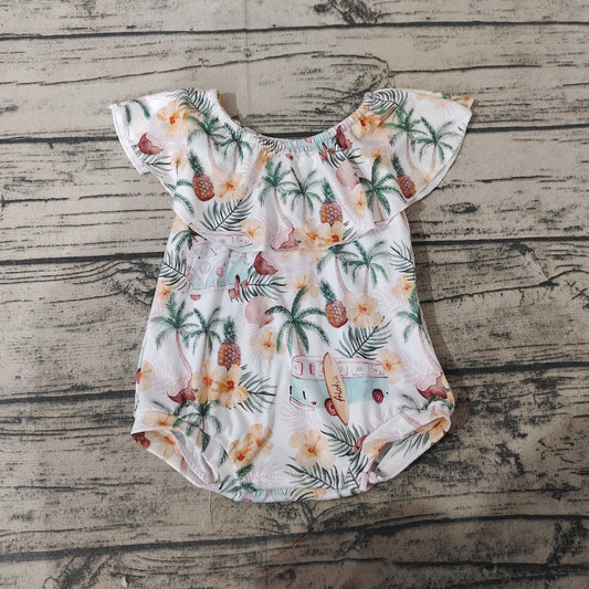 Baby Girls Summer Bus Off Shoulder Rompers