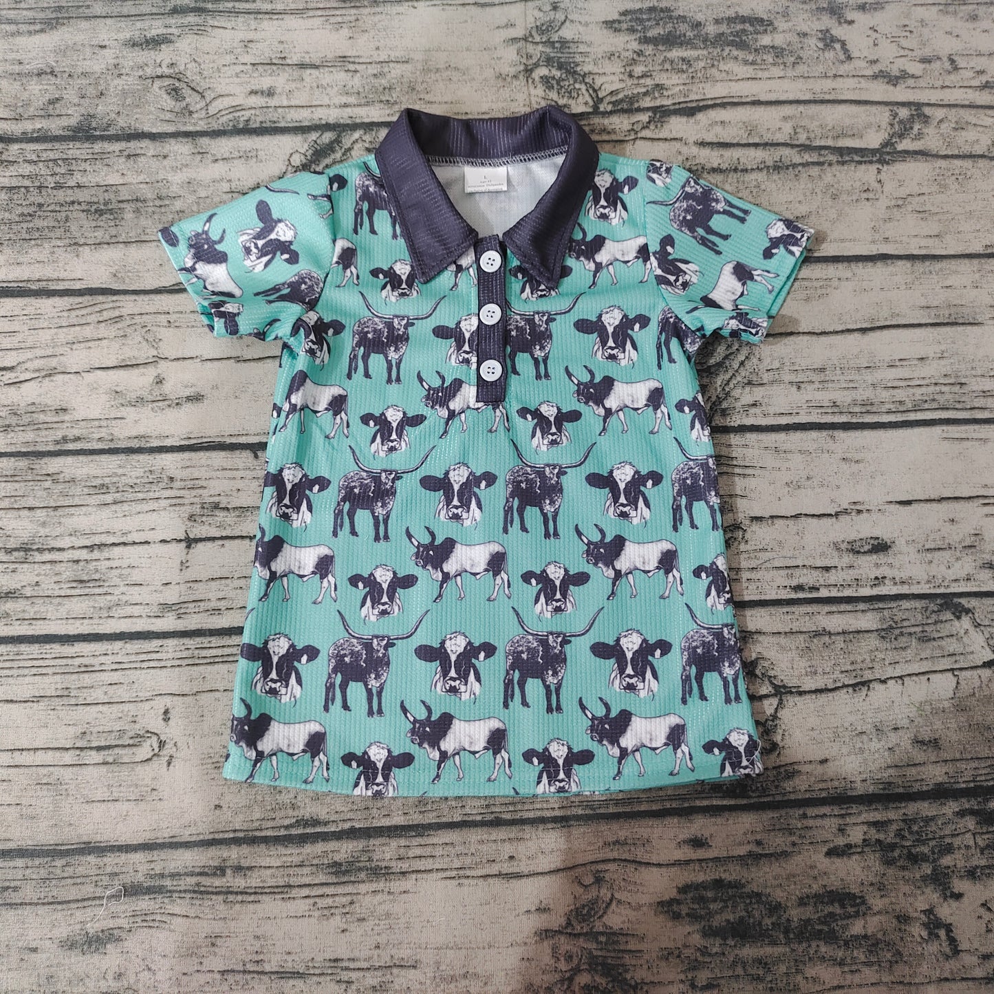 Baby Boys Cow Short Sleeve Shirts Tops