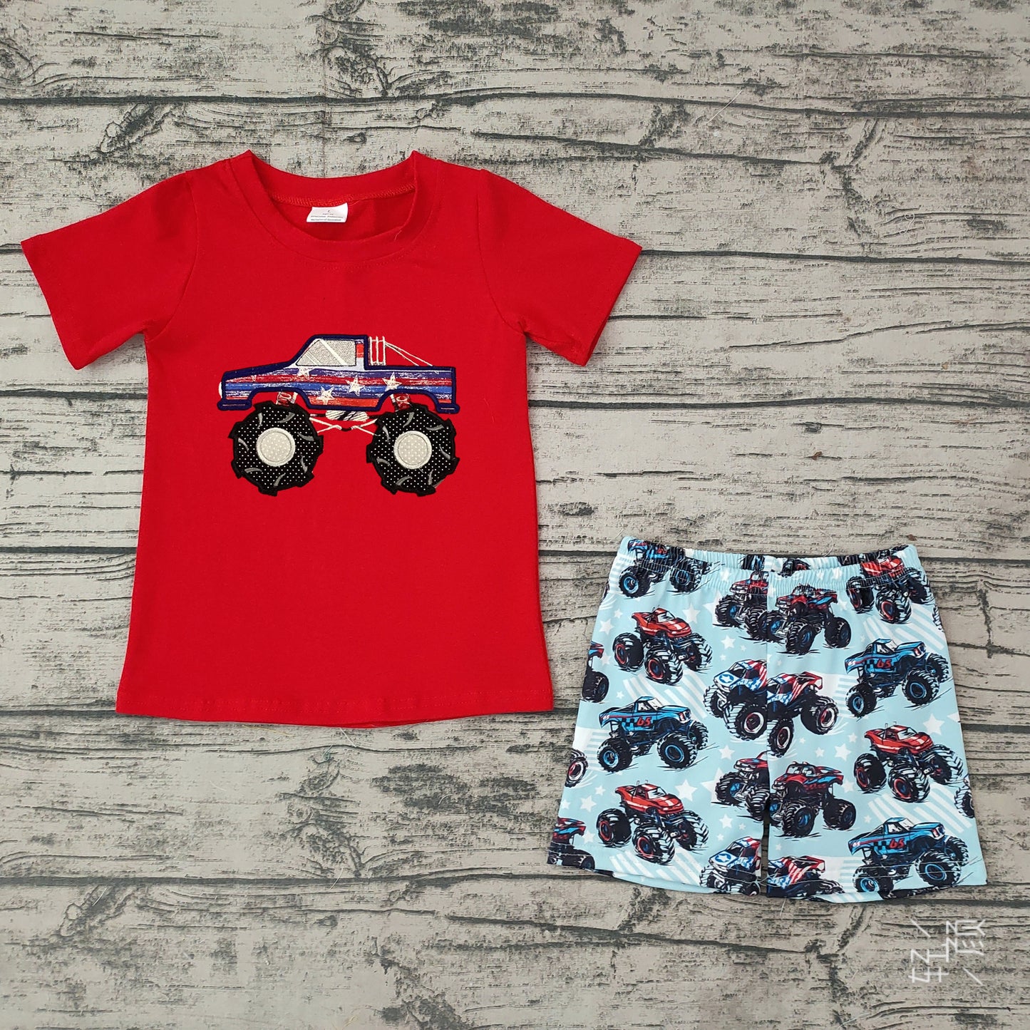 Little Tractor Print Short Playsuit main image 1