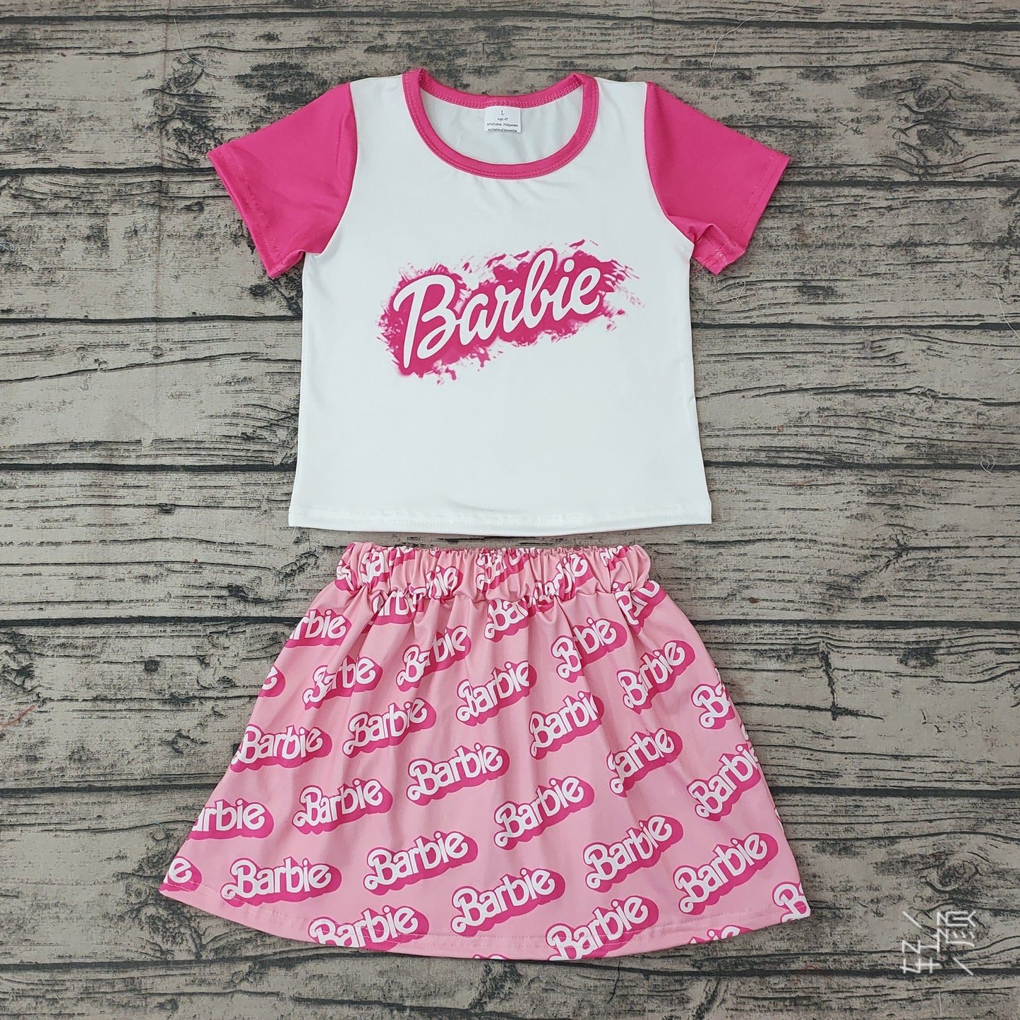 Baby Girls Doll Pink Tee Skirt Sets