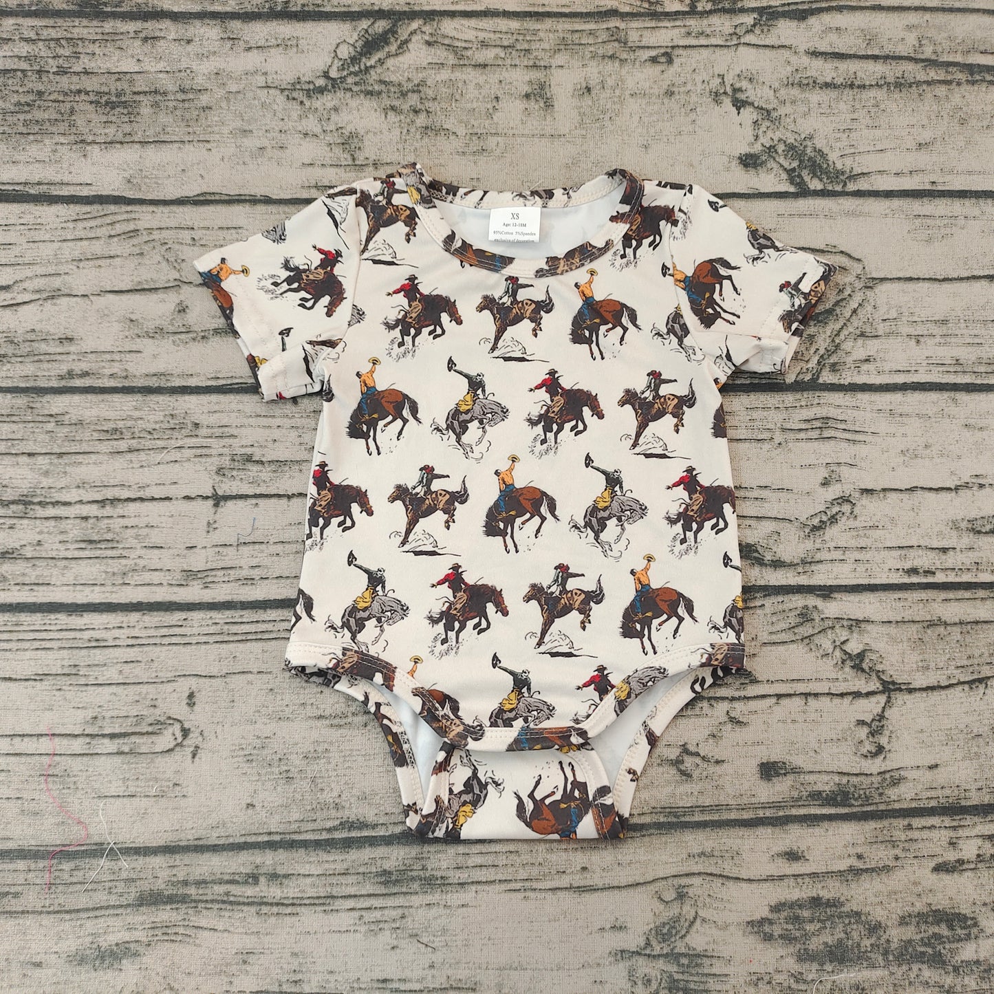 Baby Boys Western Rodeo Summer Rompers