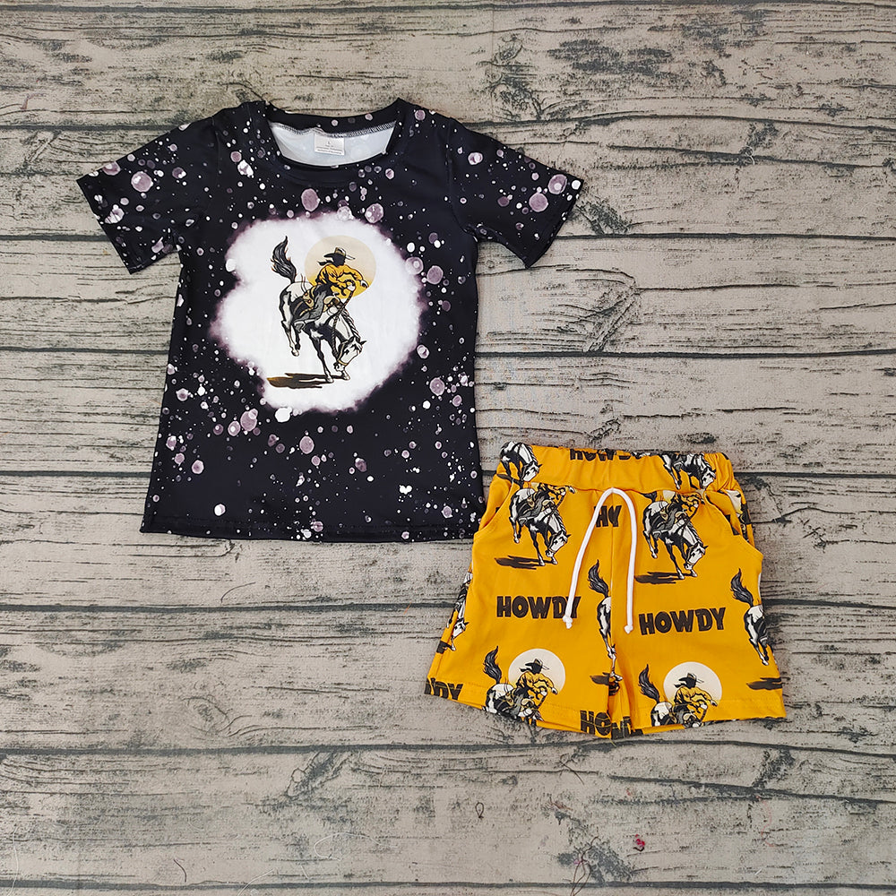 Baby Boys Howdy Horse Summer Shorts Sets