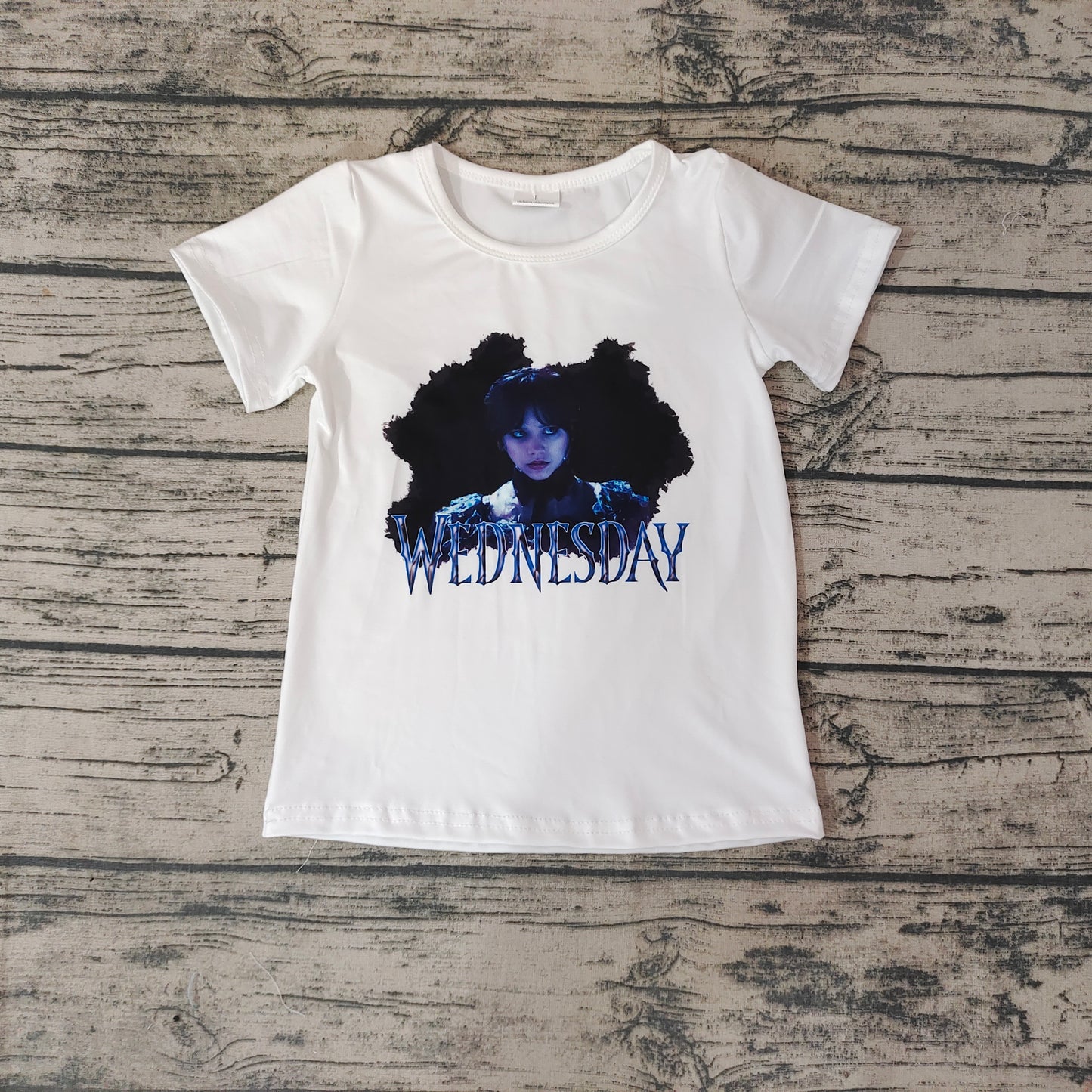 Baby Girls Cartoon White Short Sleeve Tee Shirts Tops