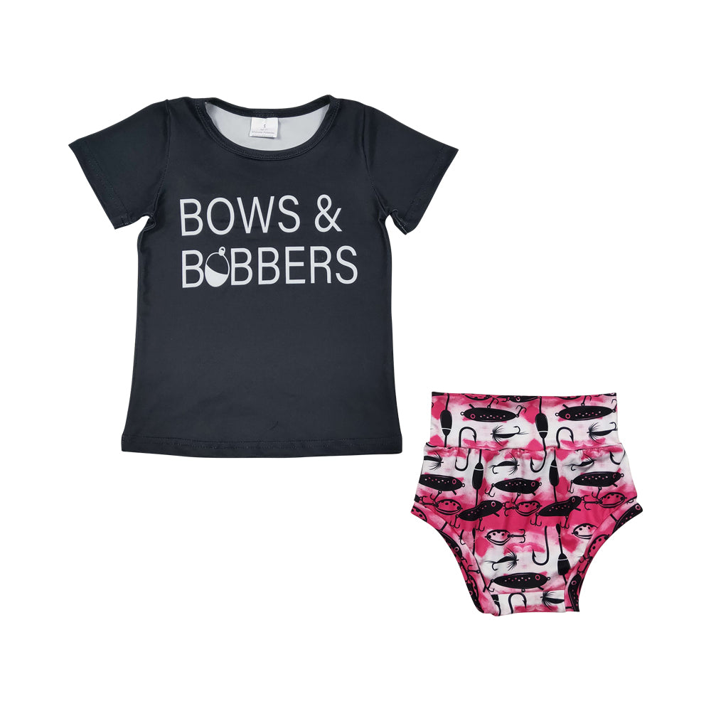 Baby Kids Bows and Bobbers Bummie Sets（Can choose headband here）