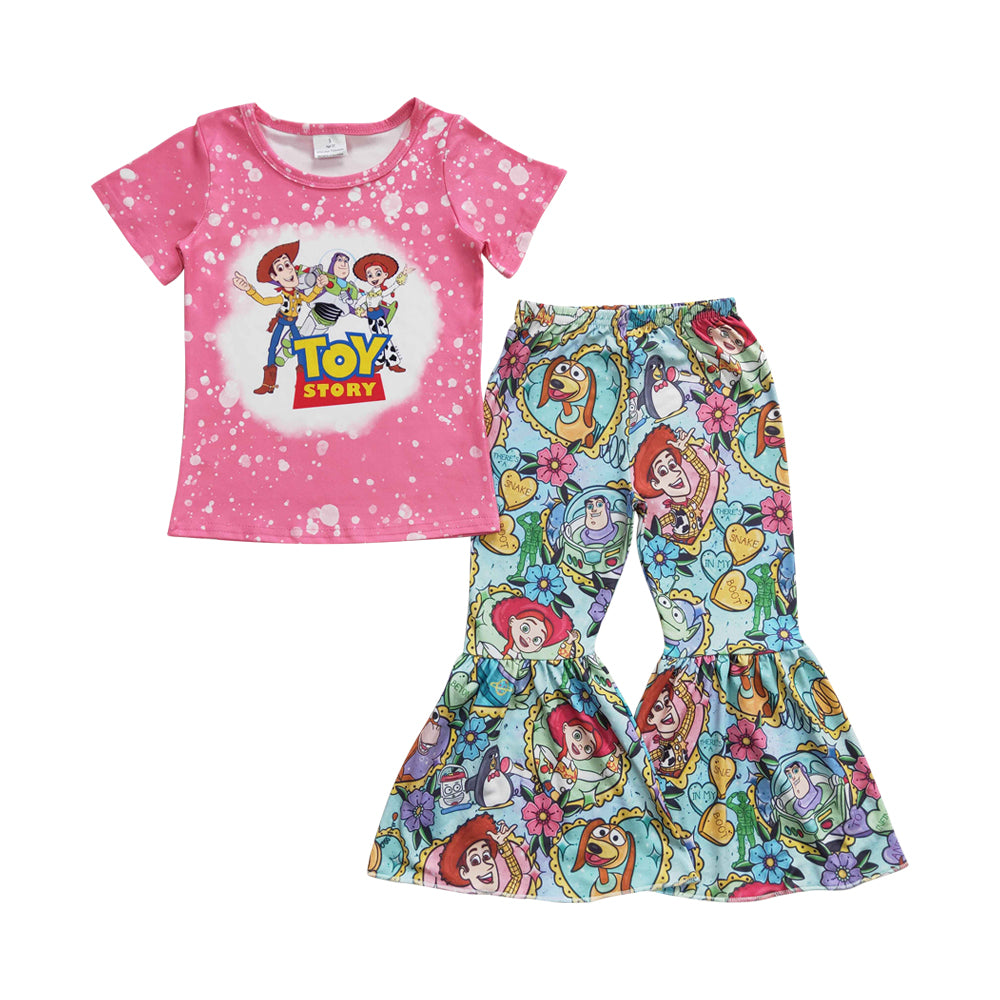 Baby Girls Cartoon Pink Bell Pants Clothes Sets