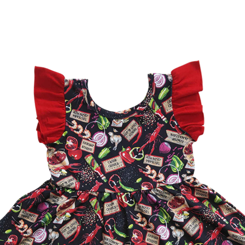 Baby Girls Lobster Short Sleeve Knee Kength Dresses