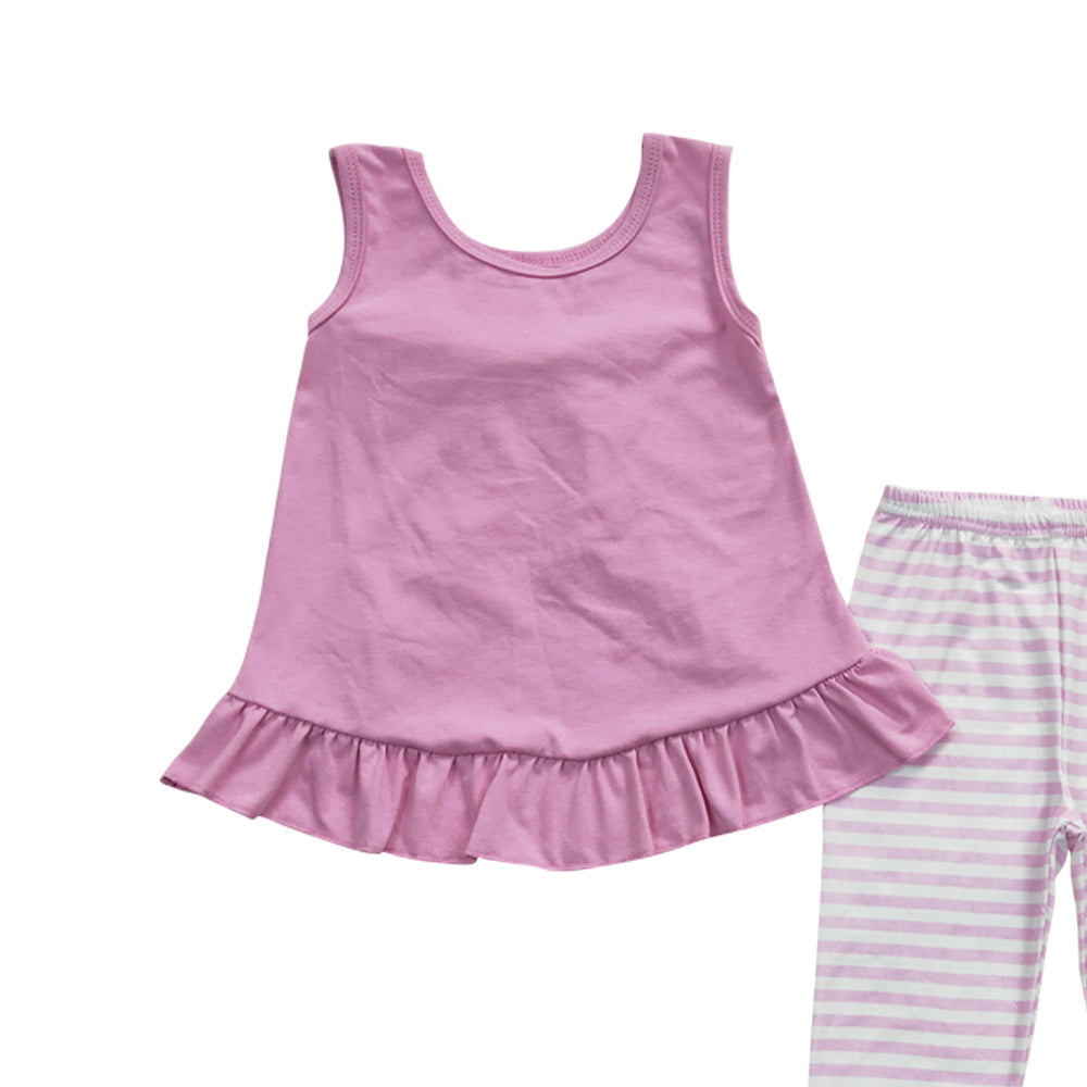 Baby Girls Pink Bow Tunic Stripe Icing Legging Pants Clothes Sets