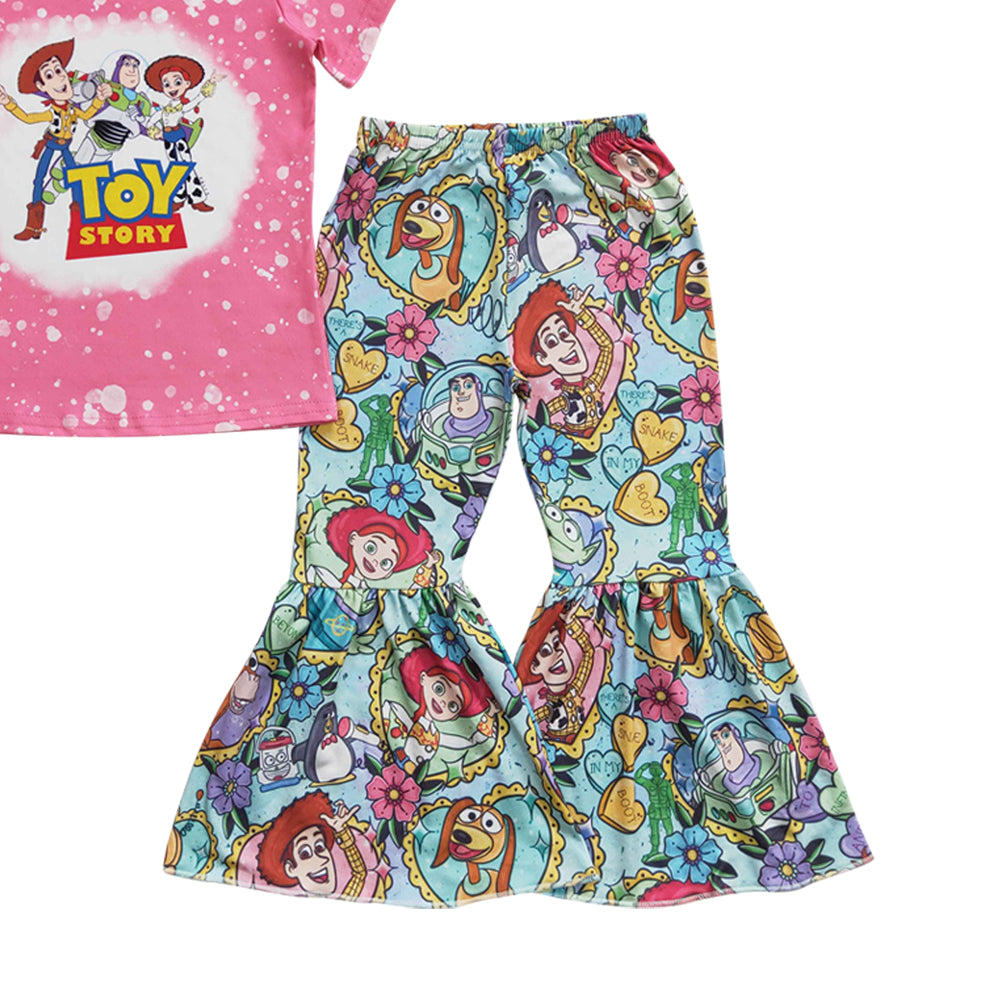 Baby Girls Cartoon Pink Bell Pants Clothes Sets