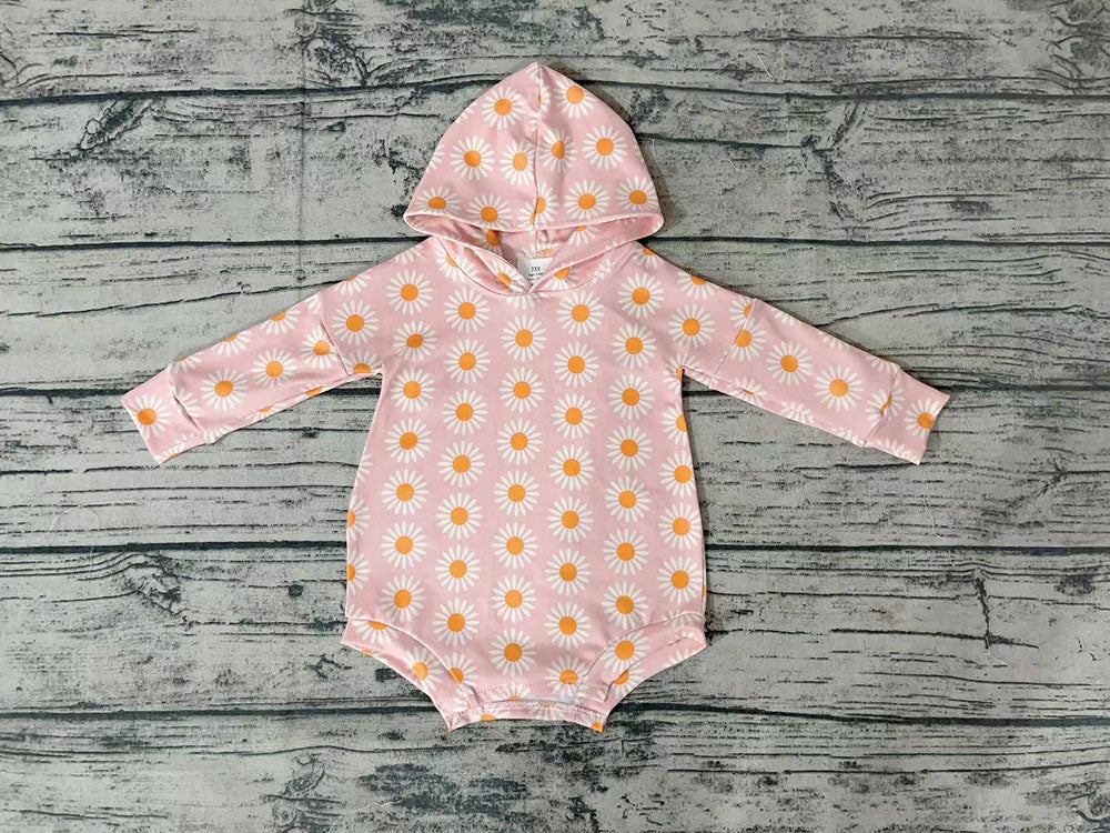 Baby Girls Pink Flowers Long Sleeve Fall Rompers