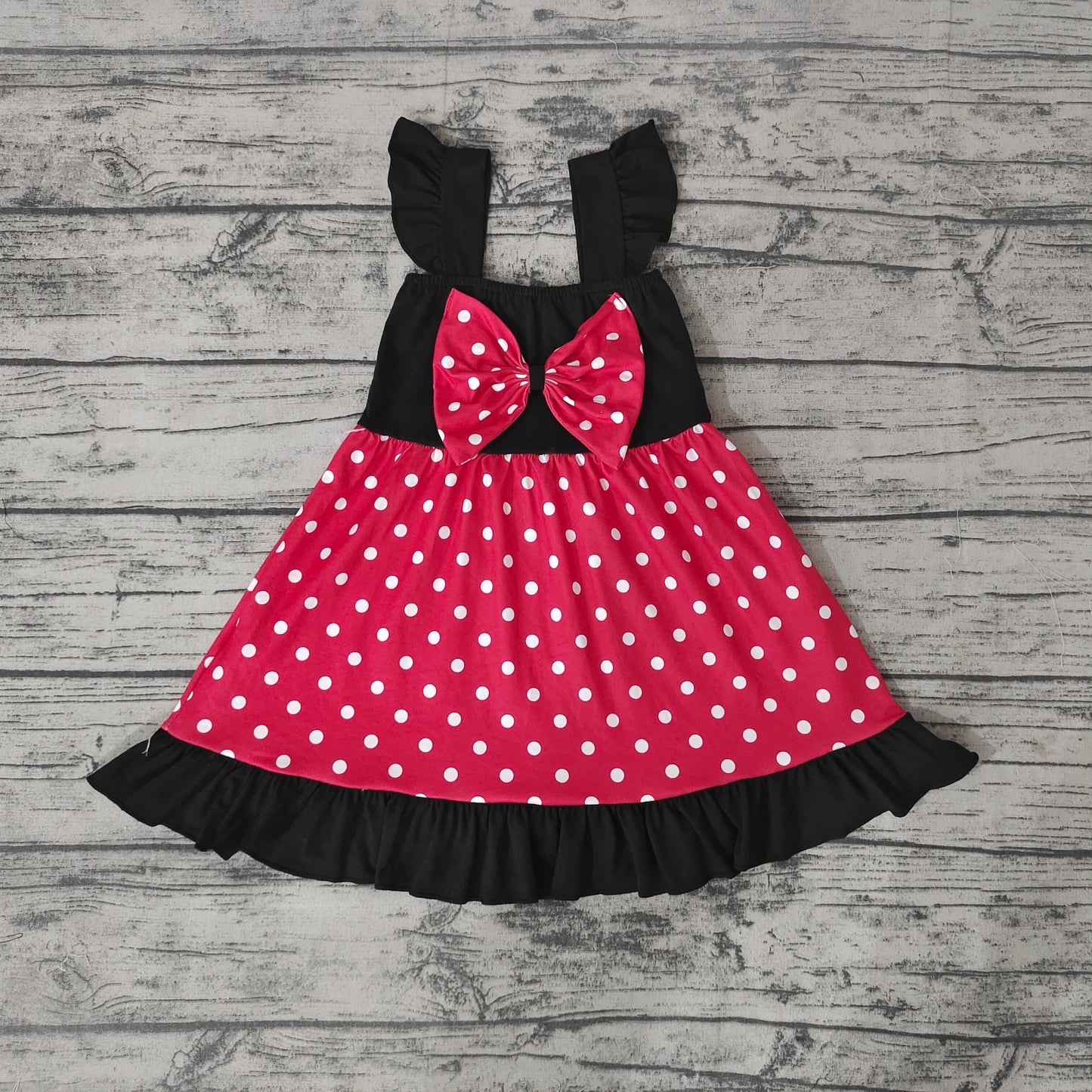 Baby Girls Black Bow Summer Knee Length Dresses