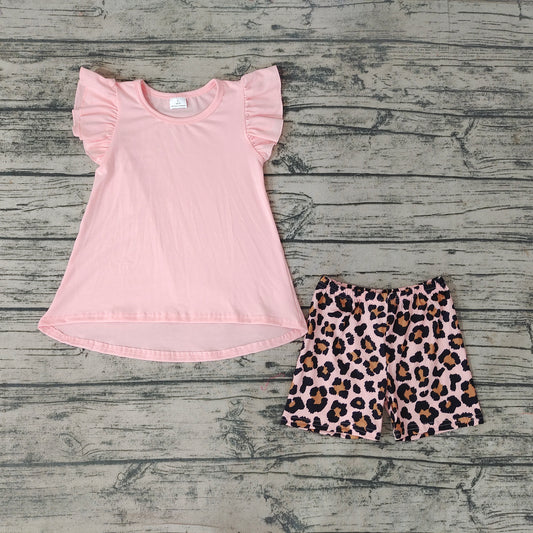 Baby Girls Pink Tunic Leopard Shorts Sets