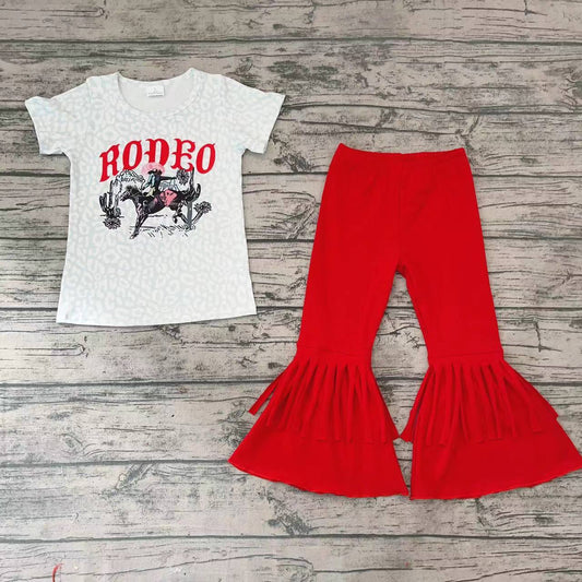 Baby Girls Rodeo Western Tee Bell Pants Clothes Sets