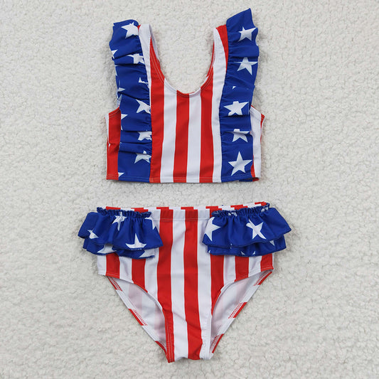 Baby Girls 4th Of July Tow Pieces Swimsuits