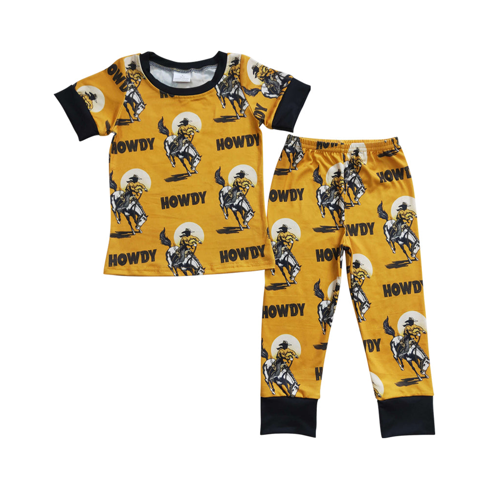 Baby Boys Howdy Western Pants Pajamas Clothes Sets