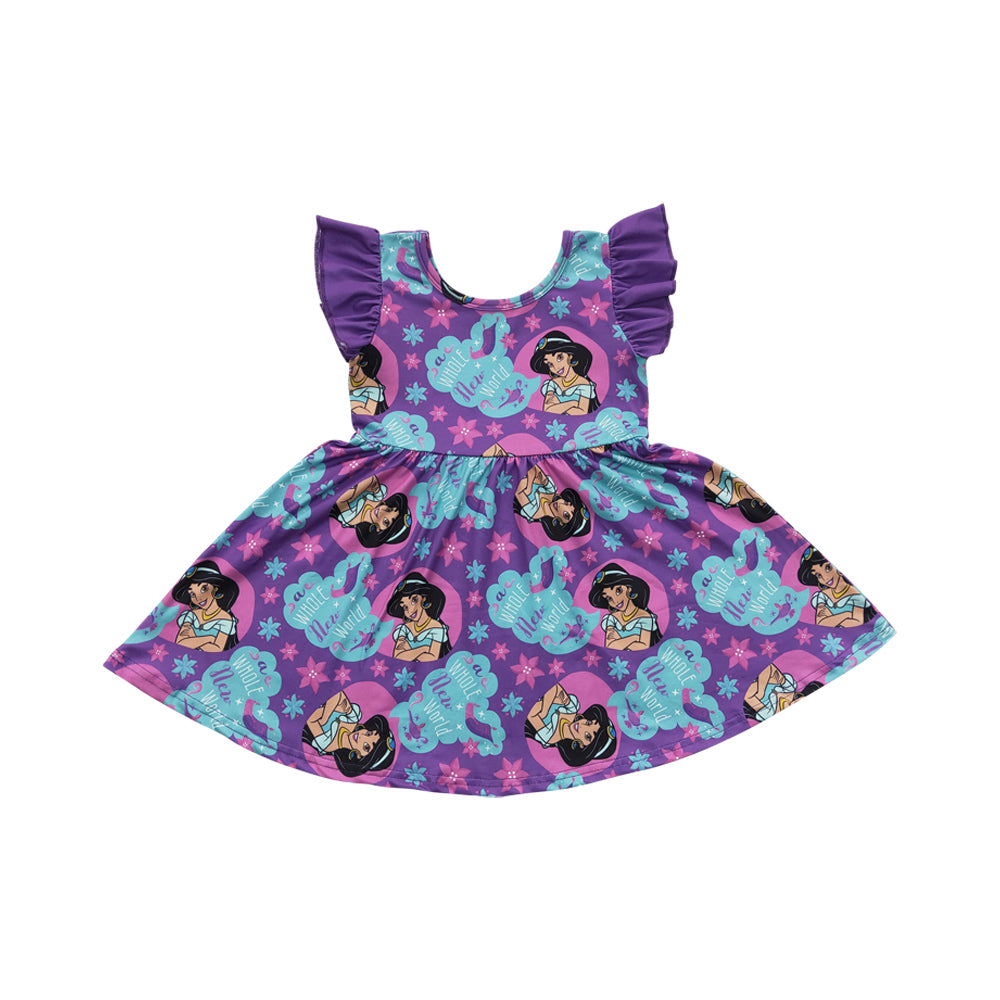 Baby Girls Summer Purple Princess Knee Length Dresses