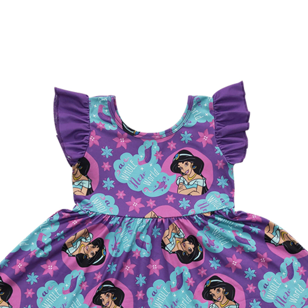 Baby Girls Summer Purple Princess Knee Length Dresses