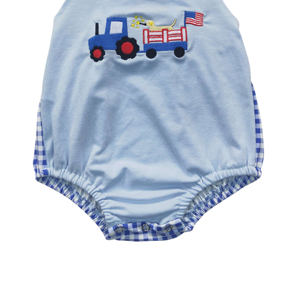 Baby Boys 4th of July Dog Bubble Rompers