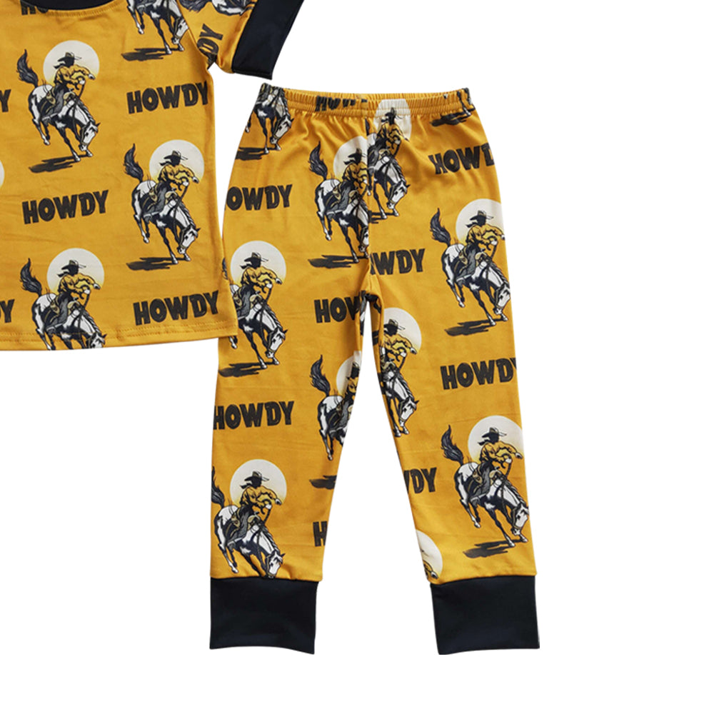 Baby Boys Howdy Western Pants Pajamas Clothes Sets