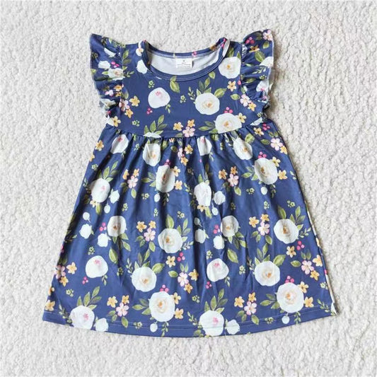 Baby girls navy summer floral dresses