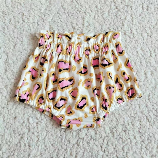 Baby Girls high waist pink leopard bummies bloomers