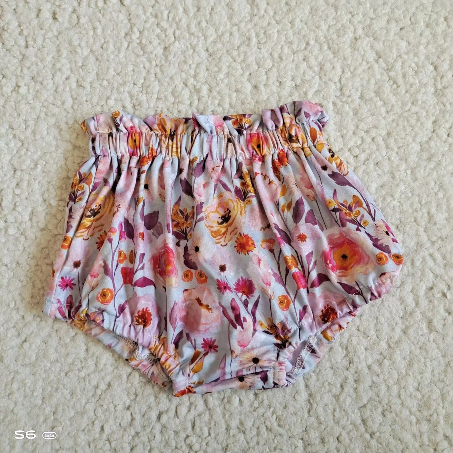 Baby Girls high waist pink floral bummies bloomers