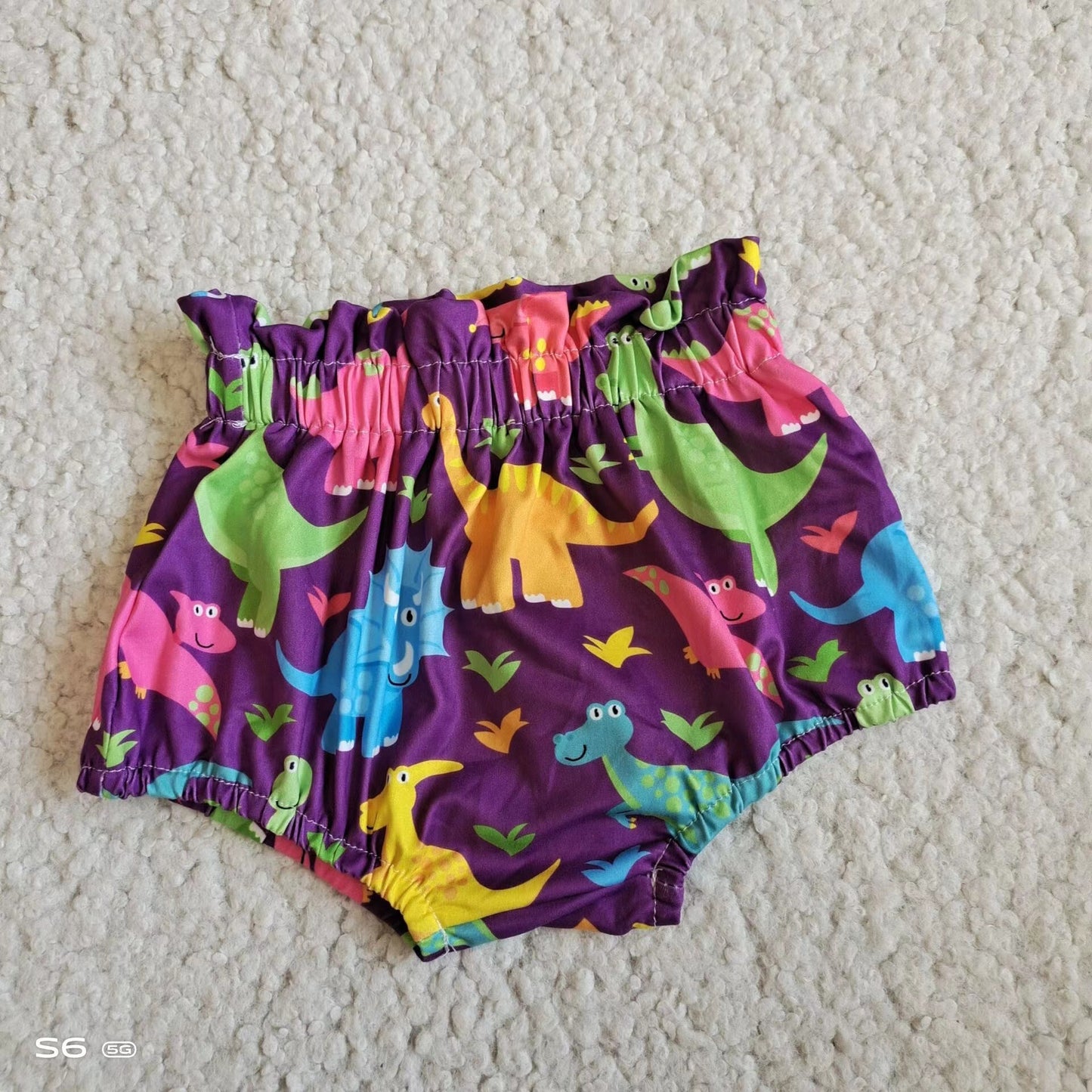 Baby Girls high waist purple dinosaur bummies bloomers