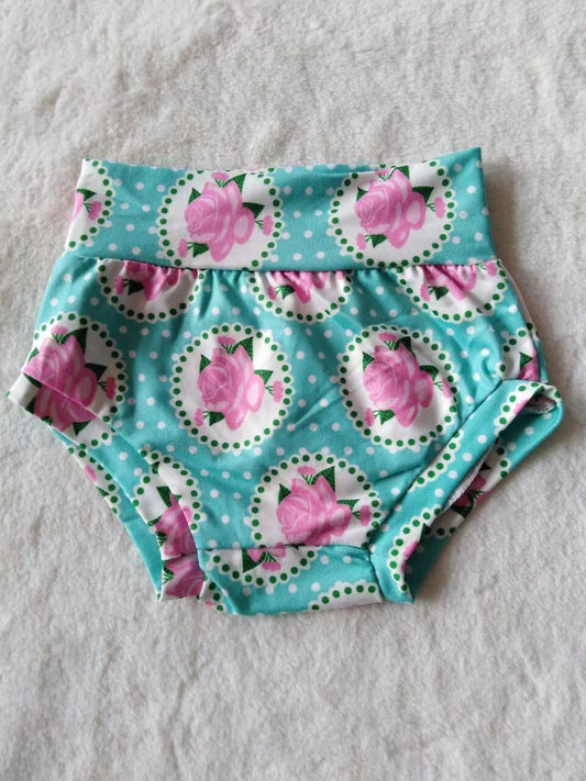 Baby Girls blue floral summer bummies bloomers