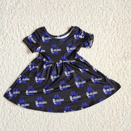 Baby girls team blue bears twirl dresses