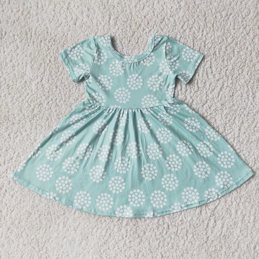 Baby girls summer blue flower twirl dresses