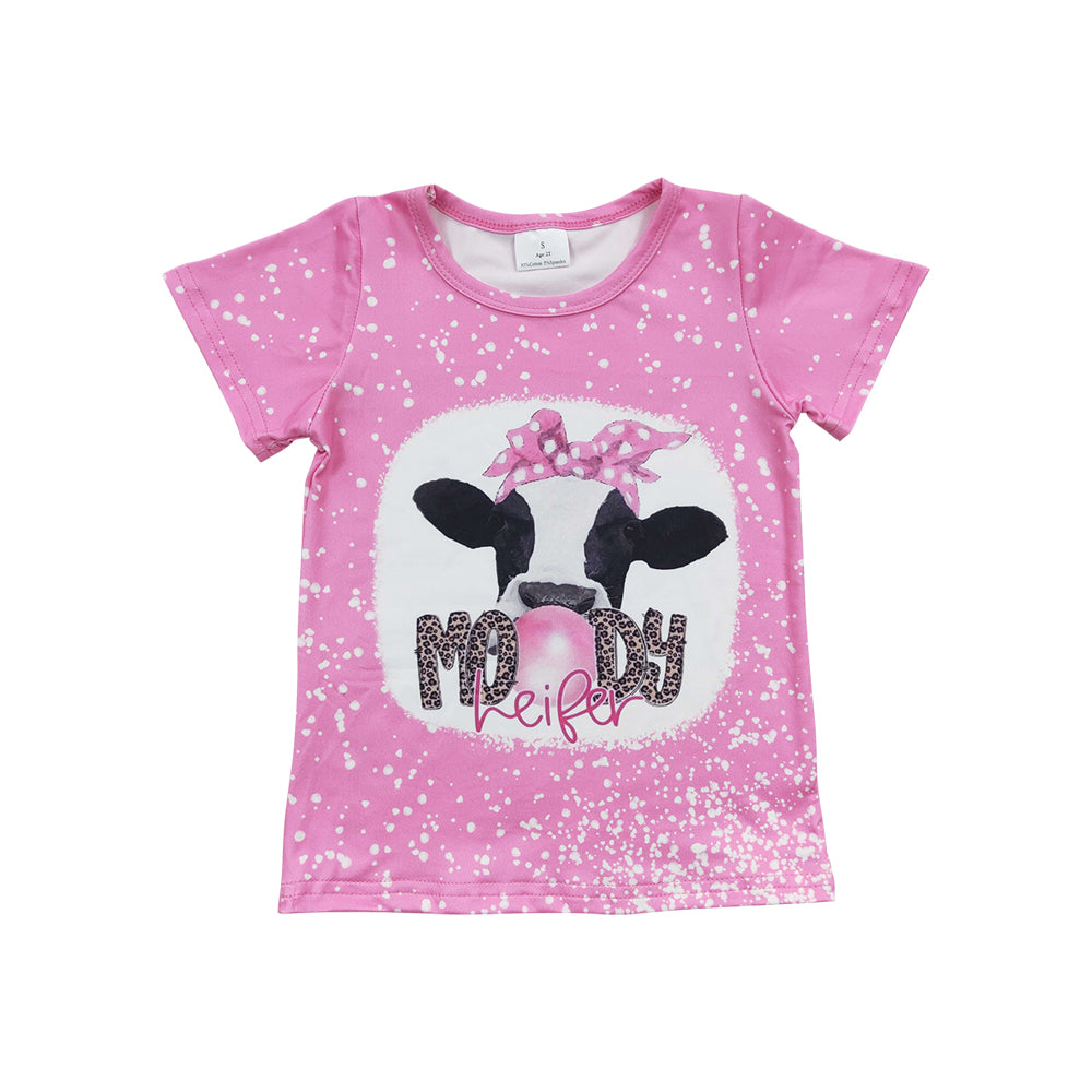 Baby Girls Pink Moody Short Sleeve Tee Shirts Tops