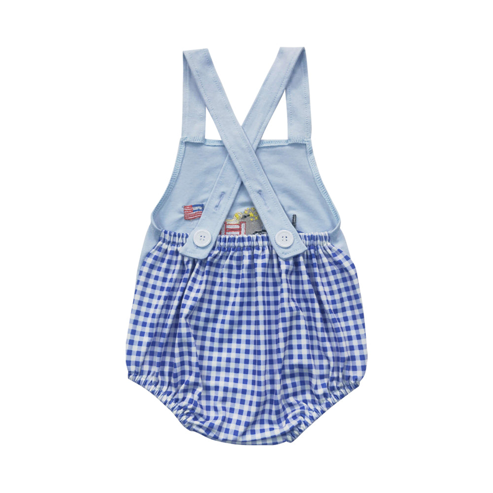 Baby Boys 4th of July Dog Bubble Rompers