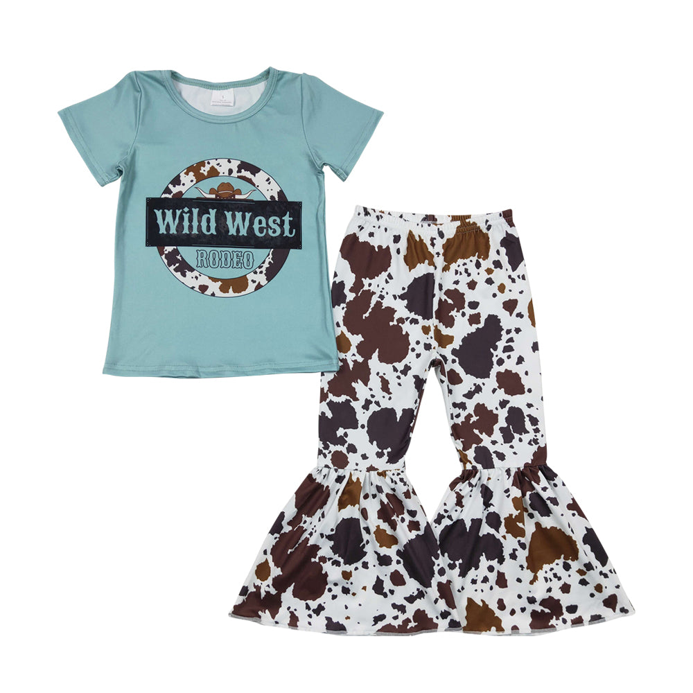 Baby Girls Wild West Cow Bell Pants Clothes Sets