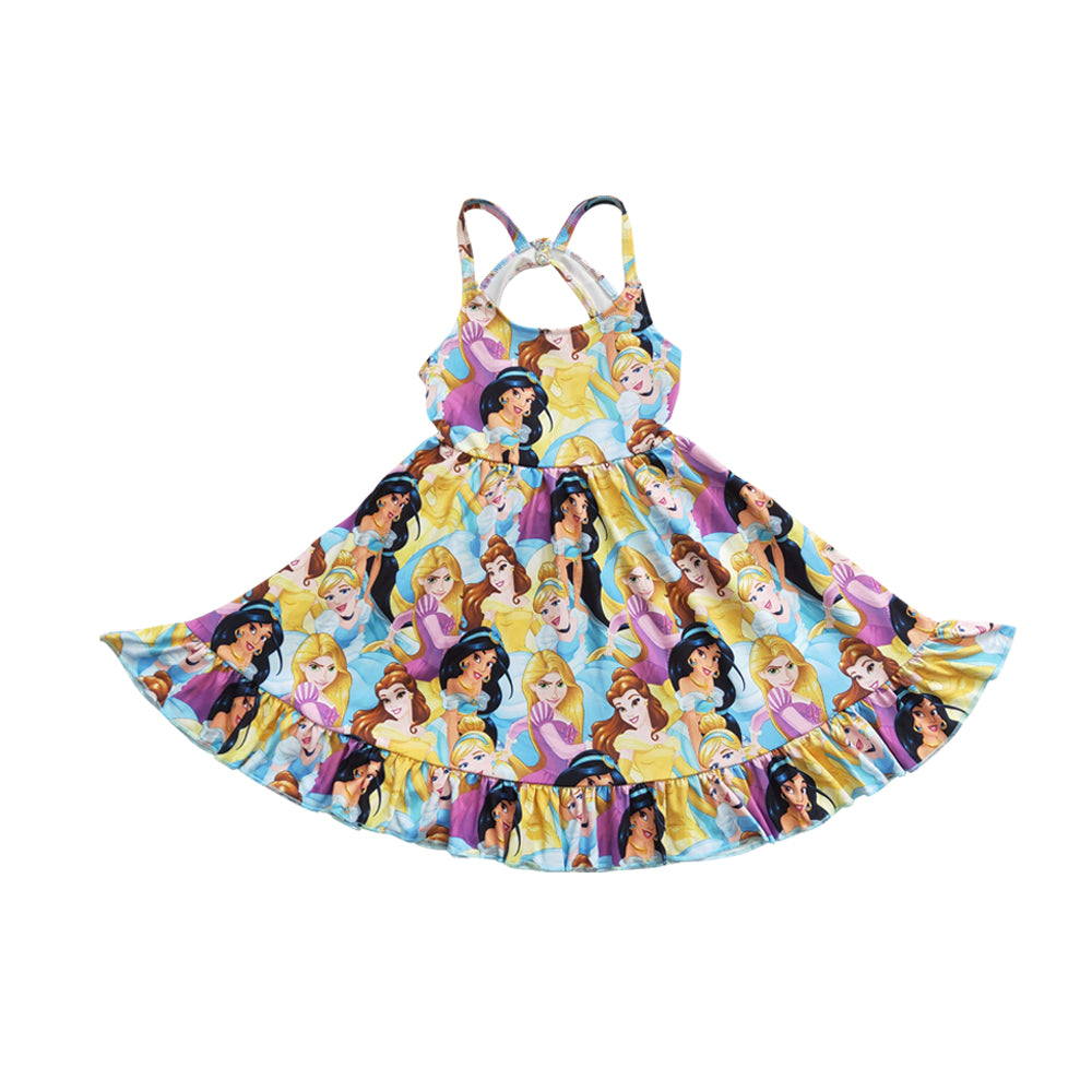 Baby Girls Princess Colorful Strap Knee Length Dresses