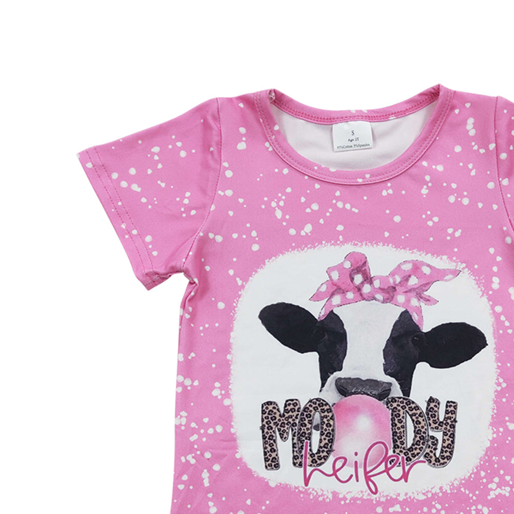 Baby Girls Pink Moody Short Sleeve Tee Shirts Tops