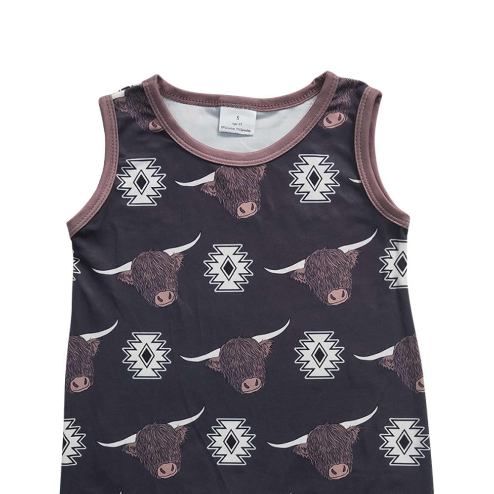 Baby Infant Longhorn Summer Western Rompers