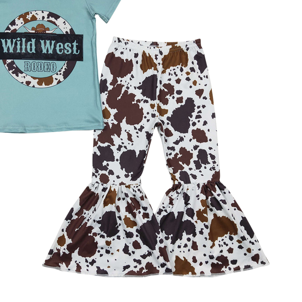 Baby Girls Wild West Cow Bell Pants Clothes Sets