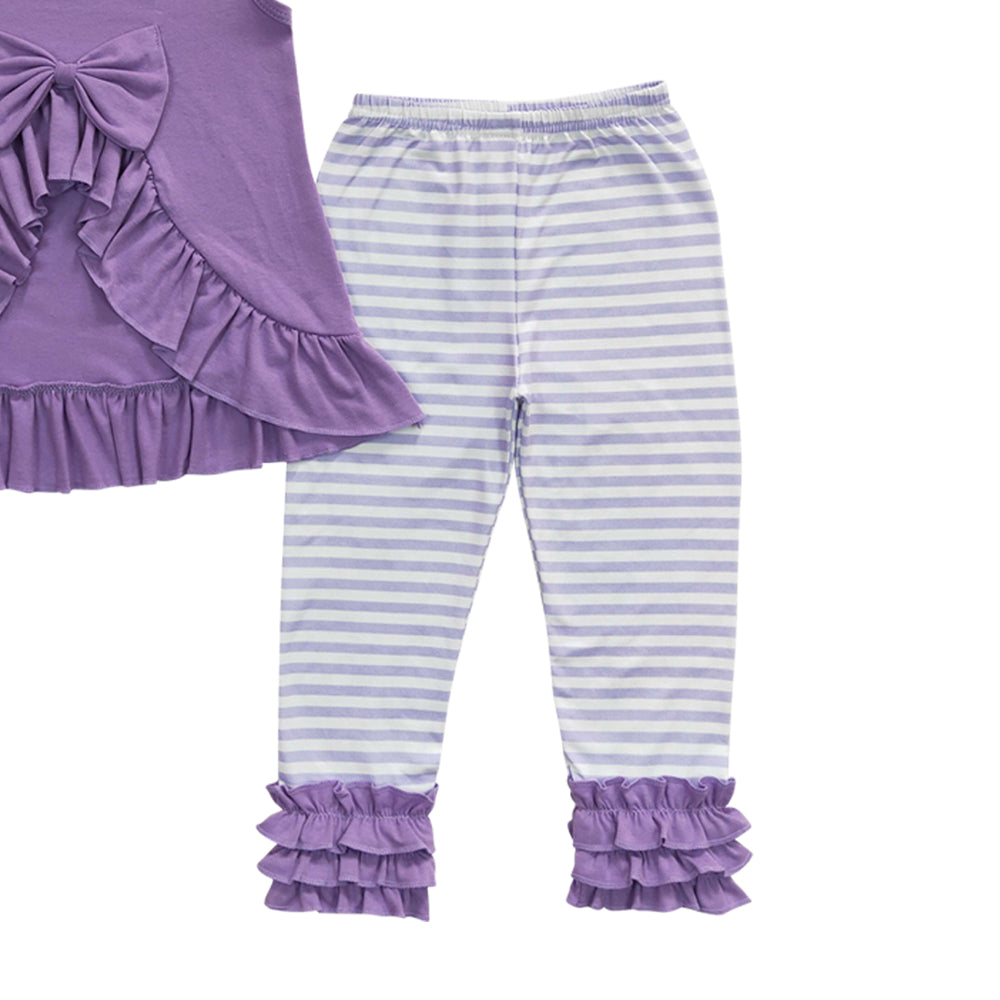 Baby Girls Lavender Tunic Stripe Legging Pants Clothes Sets