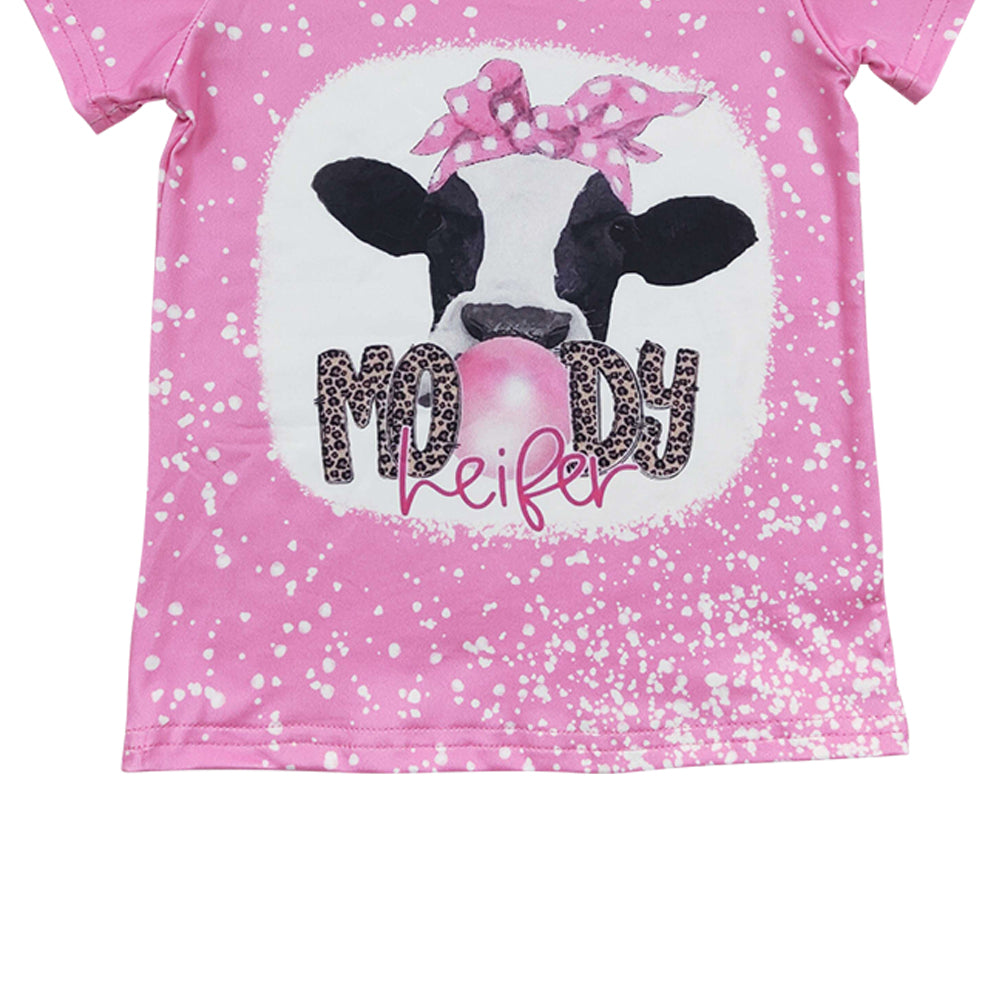 Baby Girls Pink Moody Short Sleeve Tee Shirts Tops