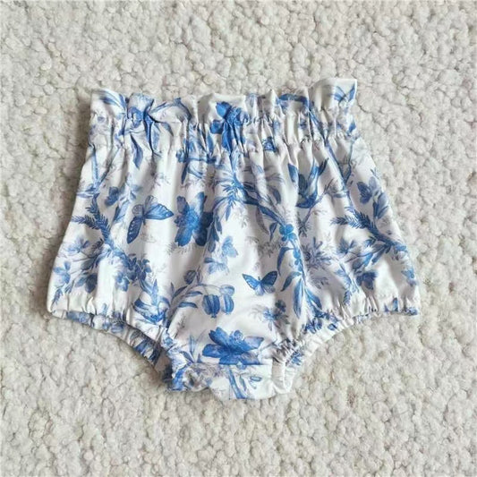 Baby Girls blue floral bummies bloomers