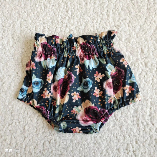 Baby Girls navy floral bummies bloomers