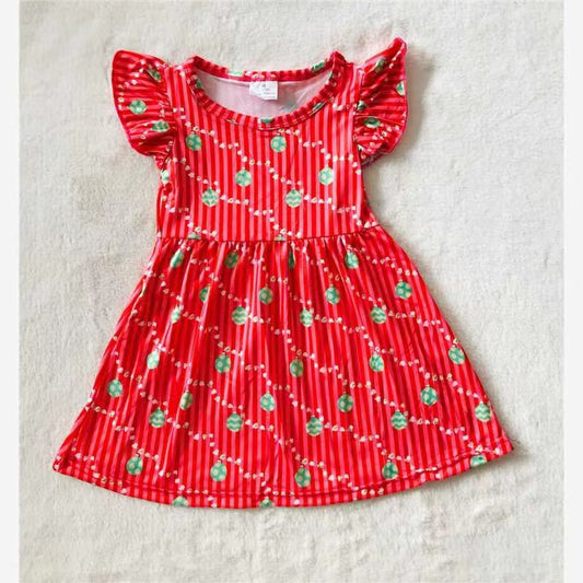 Baby girls Christmas red pearl dresses