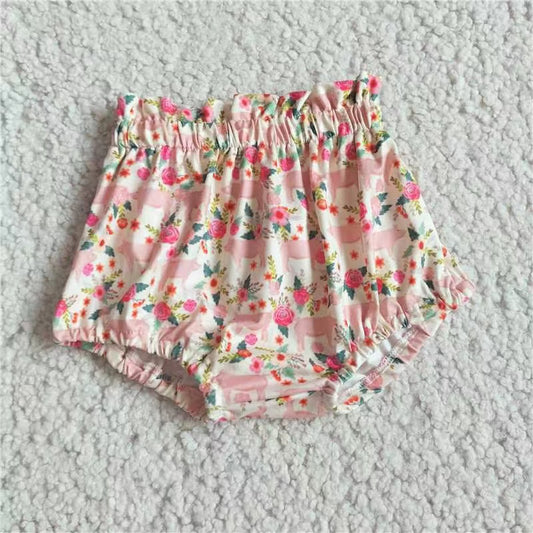 Baby Girls pink flower bummies bloomers