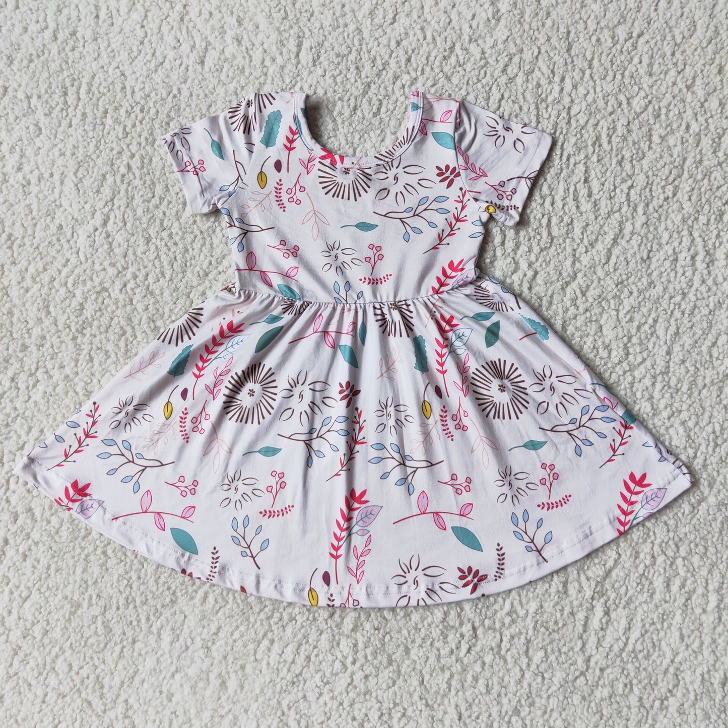 Baby girls flower short sleeve twirl dresses