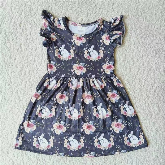 Baby girls Grey floral pearl dresses