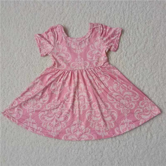 Baby girls summer pink short sleeve twirl dresses