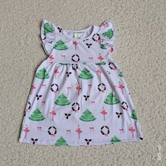 Baby girls Christmas white tree pearl dresses